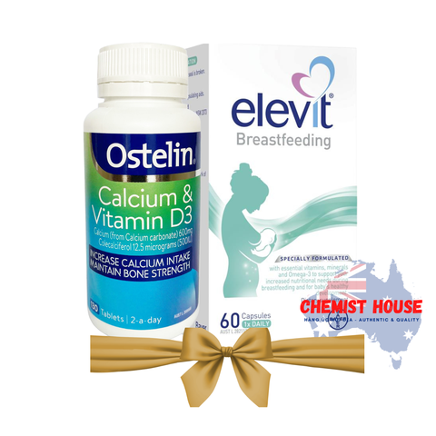 COMBO DƯỠNG SỨC CHO MẸ SAU SINH OSTELIN VITAMIN D3 + ELEVIT BREASTFEEDING