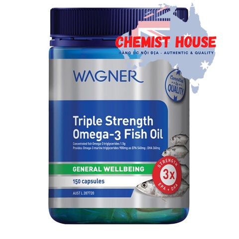 Wagner Triple Strength Omega-3 Fish Oil - Viên uống dầu cá Omega-3 150 viên