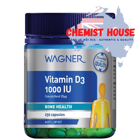 Wagner Vitamin D3 1000IU - Viên uống bổ sung Vitamin D3 250 viên