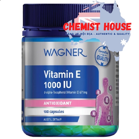 Wagner Vitamin E 1000IU - Viên uống bổ sung vitamin E tự nhiên 100 viên