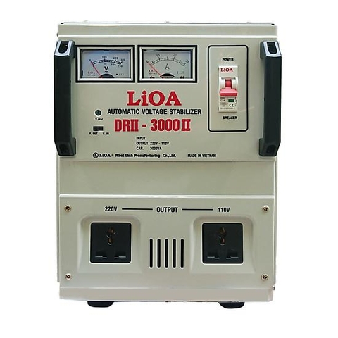 ỔN ÁP LIOA 3KVA  MODEL DRII - 3000 II ĐỜI MỚI NHẤT, DÂY ĐỒNG 100%