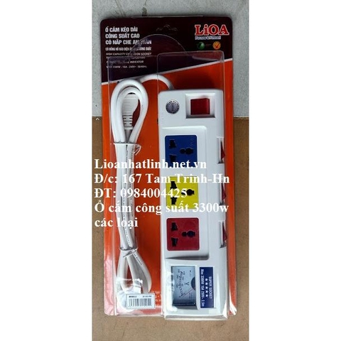 Ổ CẮM KÉO DÀI CÔNG SUẤT LỚN LIOA 3 LỖ CẮM MÃ SẢN PHẨM 3OFSSV2.5-2