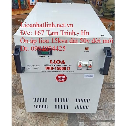 ỔN ÁP LIOA 15KVA - 15KW THẾ HỆ 2 DRII - 15000 II ĐỜI MỚI NHẤT 2022 - 2023 DÂY ĐỒNG 100%