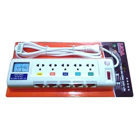 Ổ CẮM ĐIỆN LIOA 5 LỖ 5 CÔNG TẮC CÔNG SUẤT LỚN 5OFSSV2.5-2