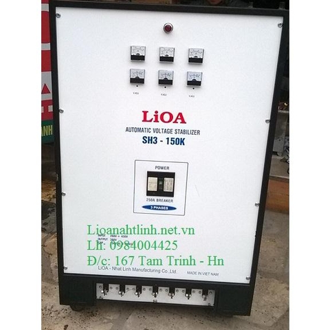 ỔN ÁP LIOA 150KVA 3 PHA SH3 - 150K THẾ HỆ 1 ĐỒNG HỒ CƠ, MẦU NÂU, GIÁ RẺ