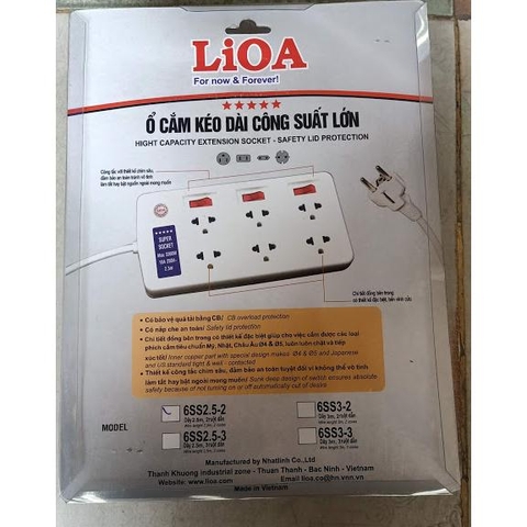 Ổ CẮM KÉO DÀI LIOA CÔNG SUẤT LỚN 6SS2.5-2