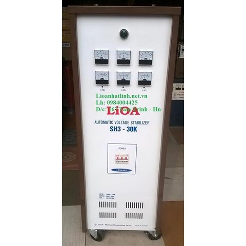 ỔN ÁP LIOA 30KVA 3 PHA DẢI 260V - 430V THẾ HỆ 1, ĐỒNG HỒ CƠ, SƠN MẦU NÂU