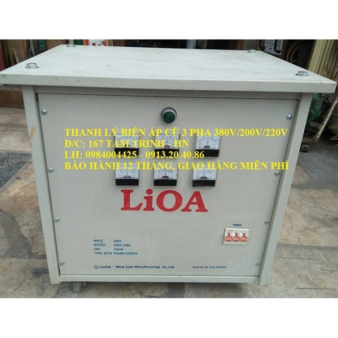 BIẾN ÁP CŨ LIOA 3 PHA 380V/220V/200V