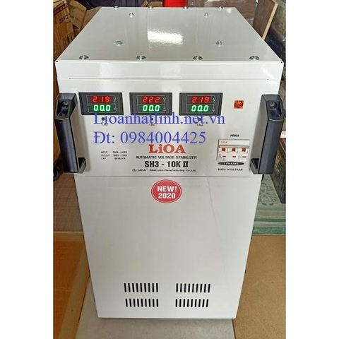 ỔN ÁP LIOA 10KVA 3 PHA SH3 - 10K II ĐỜI MỚI NHẤT 2022 - 2023 DÂY ĐỒNG 100%