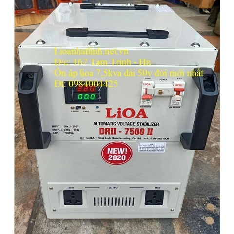 ỔN ÁP LIOA 7.5KVA - 7KVA - 7KW DRII - 7500 II ĐỜI MỚI NHẤT, DÂY ĐỒNG 100%