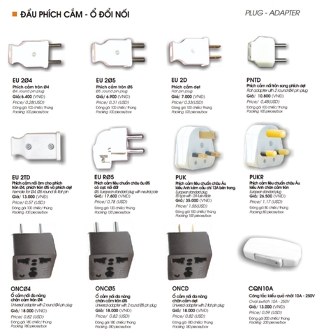 PHÍCH CẮM LIOA, CÔNG TẮC QUẢ NHÓT 10A LIOA