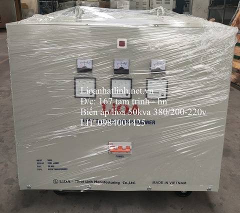 MÁY BIẾN ÁP 380V RA 220V 50KVA LIOA