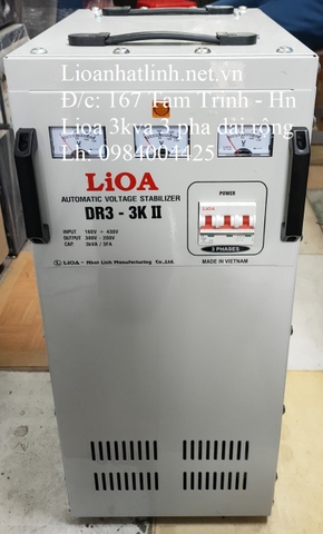 ỔN ÁP LIOA 3KVA 3 PHA DR3 - 3K II DẢI RỘNG 160V ~ 430V