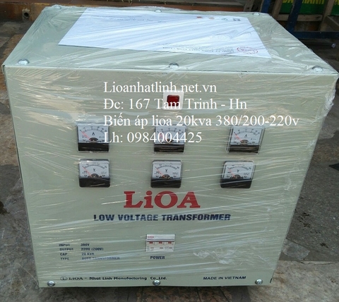 BIẾN ÁP LIOA 20KVA 3 PHA LOẠI TỰ NGẪU VÀ LOẠI CÁCH LY