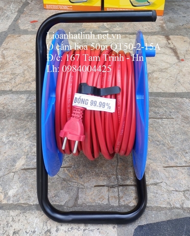 Ổ CẮM KÉO DÀI QUAY TAY LIOA KIỂU RULO 50M - 3300W ( QT50 - 2 - 15A)