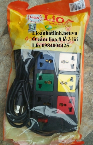 Ổ CẮM KÉO DÀI LIOA 3 CHẤU 8 LỖ ĐA NĂNG DÂY DÀI 3M MODEL 8D33N