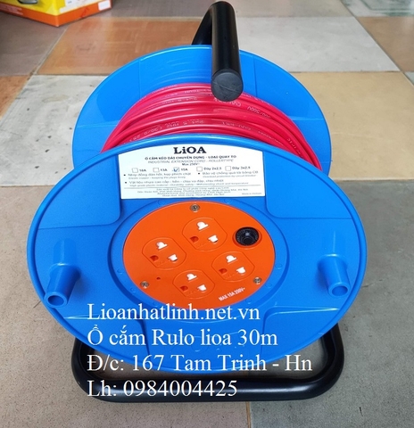 Ổ CẮM KÉO DÀI QUAY TAY LIOA KIỂU RULO 30M - 3300W ( QT30 - 2 - 15A)