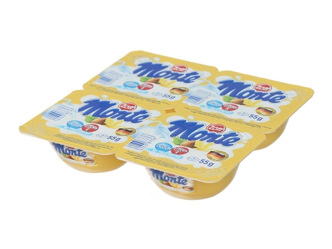 Lốc váng sữa Monte cho trẻ con 4 hộp 55g