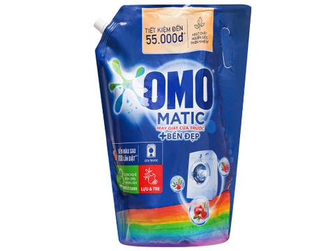 Nước giặt OMO Matic bền đẹp cửa trước lựu và tre túi 2.9kg