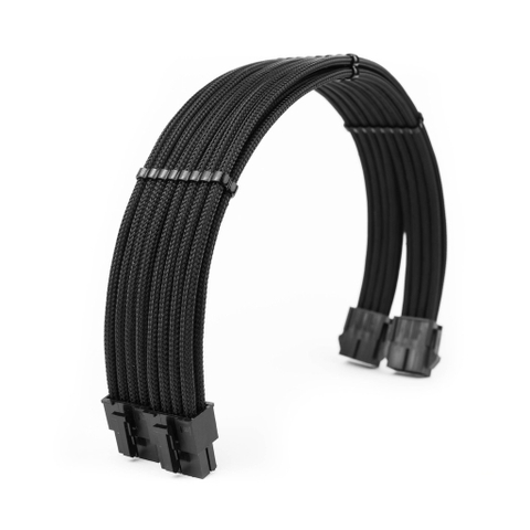 DÂY NỐI DÀI BỌC LƯỚI 2D SLEEVE CUSTOM CABLE PREMIUM BLACK - 2x8PIN VGA (MÀU ĐEN/16AWG)