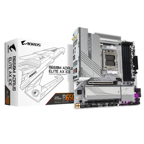 MAINBOARD GIGABYTE B650M AORUS ELITE AX ICE DDR5
