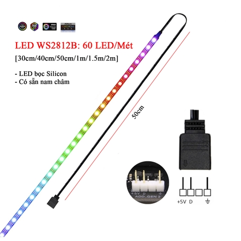 Dây LED 5V (3pin) ARGB Rainbow