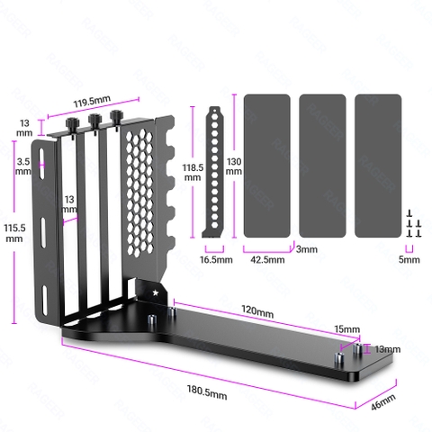 GIÁ DỰNG VGA VK03 BLACK (MÀU ĐEN/ KHÔNG KÈM RISER)