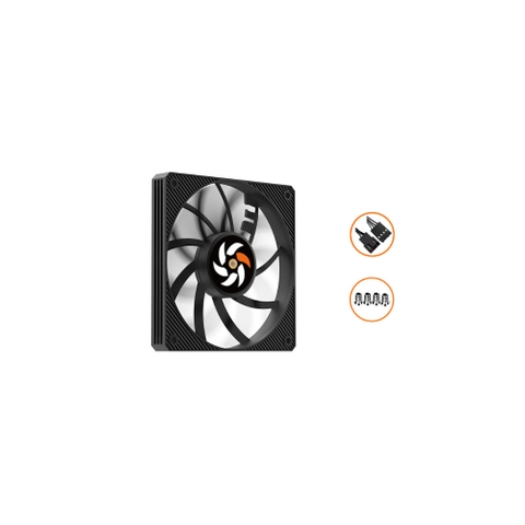 QUẠT TẢN NHIỆT KOOFAYE XT-12015-K BLACK (MÀU ĐEN/ 120MM/ MỎNG 15MM)