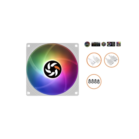 QUẠT TẢN NHIỆT KOOFAYE XT-9015-WS ARGB WHITE (MÀU TRẮNG/ 90MM/ MỎNG 15MM/ LED ARGB)