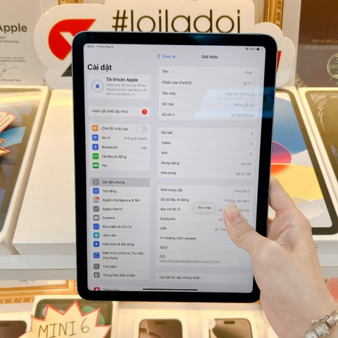 iPad Air 5 Xanh 64GB 4G -99K-P100-LL/A-BH 12 tháng- HFFG3H