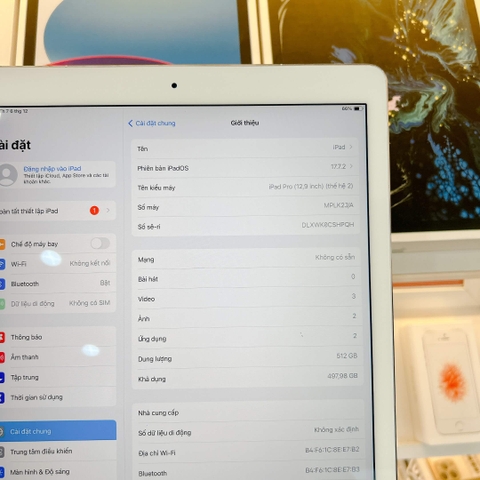 iPad Pro 12.9 2017 Bạc 512GB cũ 4G -99K-P100-JA-BH 12 tháng-CSHPQH