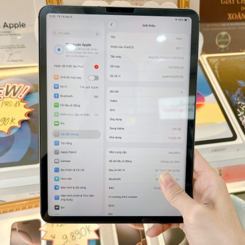 iPad Pro 11 M1  Xám 128GB cũ Wifi -99K-P91-BH 12 tháng-979Y30