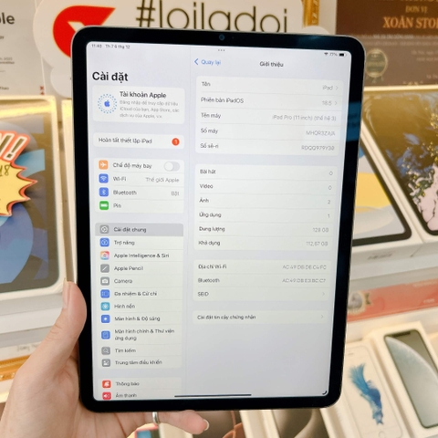 iPad Pro 11 2020 Xám 128GB cũ Wifi -99K-P100-LLA-BH 12 tháng-O7PV15