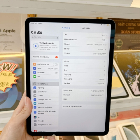 iPad Pro 11 2018 xám 64GB cũ Wifi -99K-P93-BH 12 tháng-M6KD6J