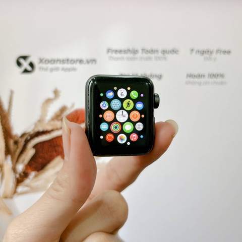 Apple Watch Series 3 nhôm 38mm Cũ GPS Đen -98K-BH 12 tháng- NVJ5X0