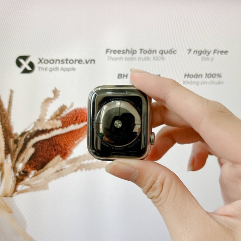 Apple Watch Series 4 thép 44mm Cũ Esim Bạc99k - P84-BH 12 tháng-RFKDTT