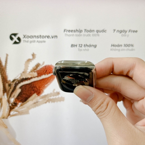 Apple Watch Series 4 thép 44mm Cũ Esim Bạc99k - P84-BH 12 tháng-RFKDTT