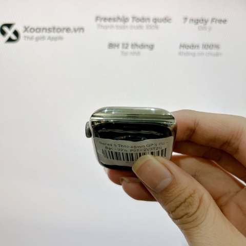 Apple Watch Series 8 thép bạc 45mm Cũ GPS-99K-P97-BH 12 tháng-2V3T2G