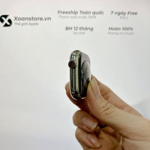 Apple Watch Series 8 thép bạc 45mm Cũ GPS-99K-P100-BH 12 tháng-XV4P1V