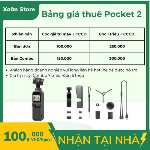 Cho thuê DJI Osmo Pocket 2 Creator Combo/ Đơn