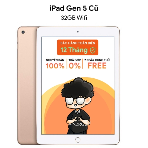 iPad Gen 5 32gb 128gb wifi 4g cũ mới giá rẻ, trả góp 0%, bảo hành 