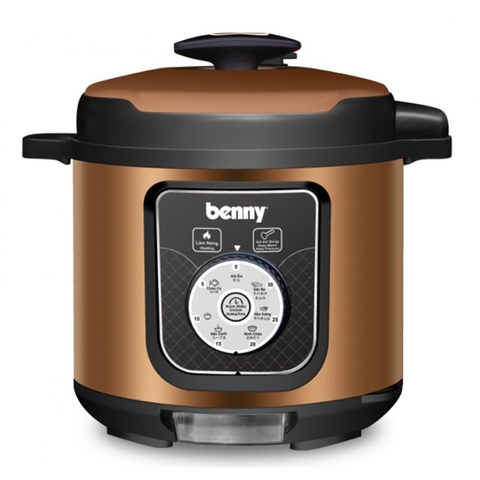 Nồi Áp Suất Đa Năng Benny BP-07S, Cafe/Black, 1000W, 6 Lít, Van Xả Tự Động