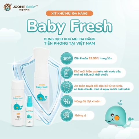 Xịt Khử Mùi Đa Năng Baby Fresh Cỡ To 300ml Chai 2025 – Xịt Khử Mùi Phòng Quần Áo Đồ Chơi Bé Sơ Sinh An Toàn Hương Tươi Mát Không Hóa Chất Độc Hại Chính Hãng Giá Rẻ