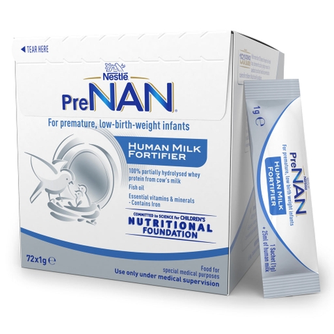 Nestlé PreNAN HMF 1g x 72 Gói – Bột Bổ Sung Sữa Mẹ Cho Trẻ Sinh Non Và Nhẹ Cân