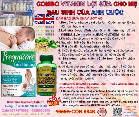 Vitabiotics Pregnacare Breast-Feeding Viên Uống Dành Cho Phụ Nữ Sau Sinh Hộp 56 Viên + 28 Viên Nang 2026 – Pregnacare Breast-Feeding Bổ Sung Vitamin Khoáng Chất Omega-3 DHA Hỗ Trợ Mẹ Sau Sinh Cho Con Bú Sức Khỏe Mẹ Khỏe Bé Phát Triển Toàn Diện Não Bộ Miễn Dịch An Toàn Không Gluten Không Lactose Chính Hãng Anh Giá Rẻ