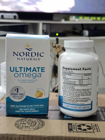 Dầu Cá Omega-3 Nordic Naturals Ultimate Omega 1280mg (180 Viên): Đỉnh Cao Chăm Sóc Não Bộ Và Tim Mạch