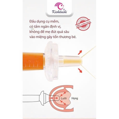 Bộ dụng cụ hình hươu cho bé uống thuốc chống sặc có đầu silicon mềm Kichilachi (Tặng kèm hộp đựng)