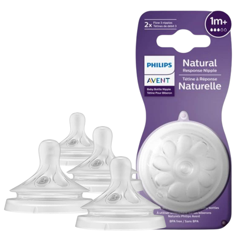 Set 2 núm ti Philips Avent Natural Response số 3 cho bé từ 1m+ (New Version)