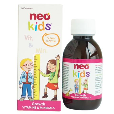 Siro ăn ngon Neo Kids Growth - 19 Vitamin, khoáng chất giúp bé yêu đủ chất cao lớn mỗi ngày 150ml