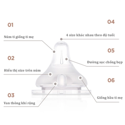 Set 2 núm ti Moyuum silicon cao cấp số 2 (2 - 5 tháng)